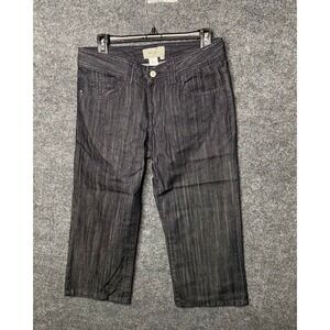 Tex Max Azria Jeans Denim Sz 26 26x20 Women's Ladies Cropped Capri Shorts Black